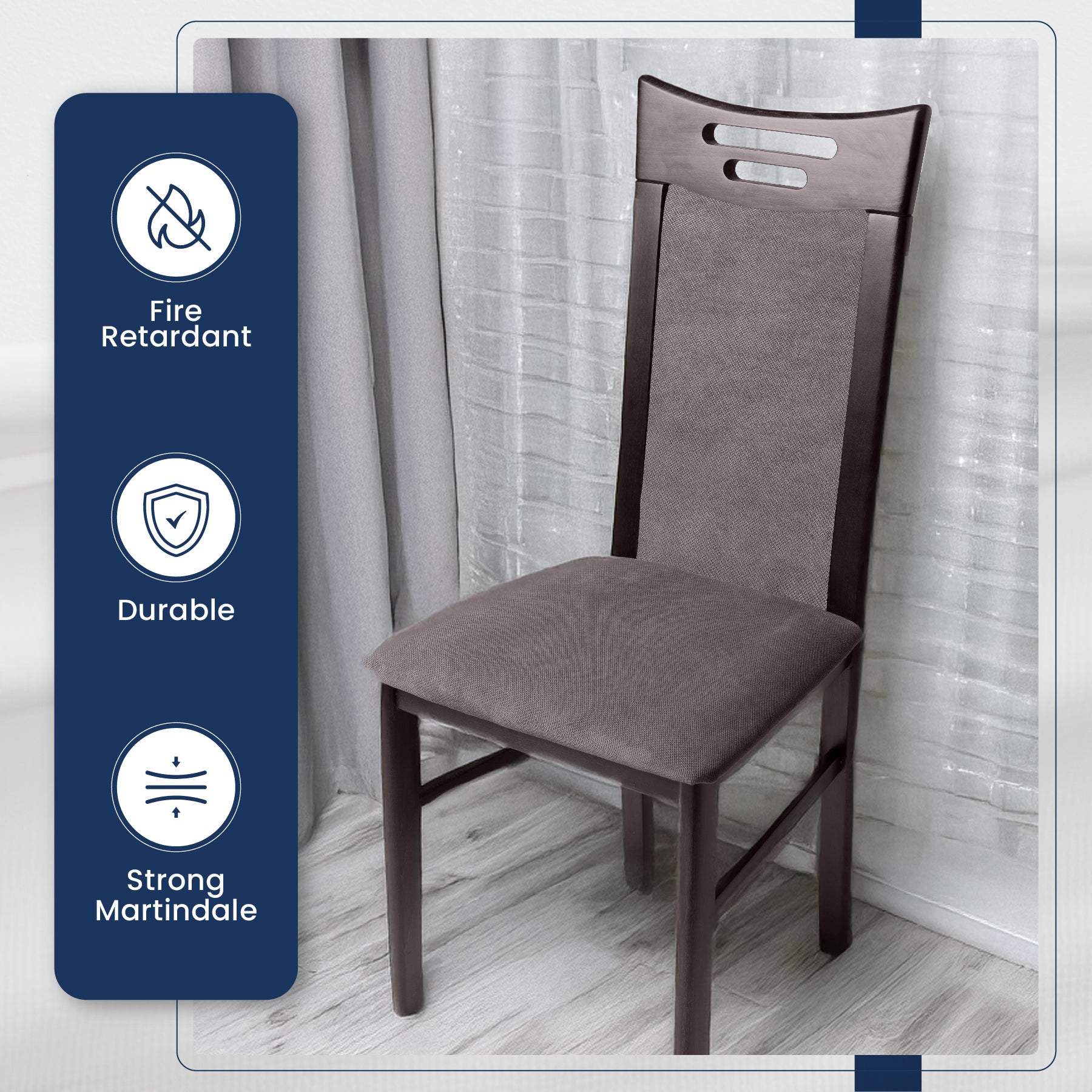 Close-up view of the soft graphite grey velvet-like chenille fabric texture.