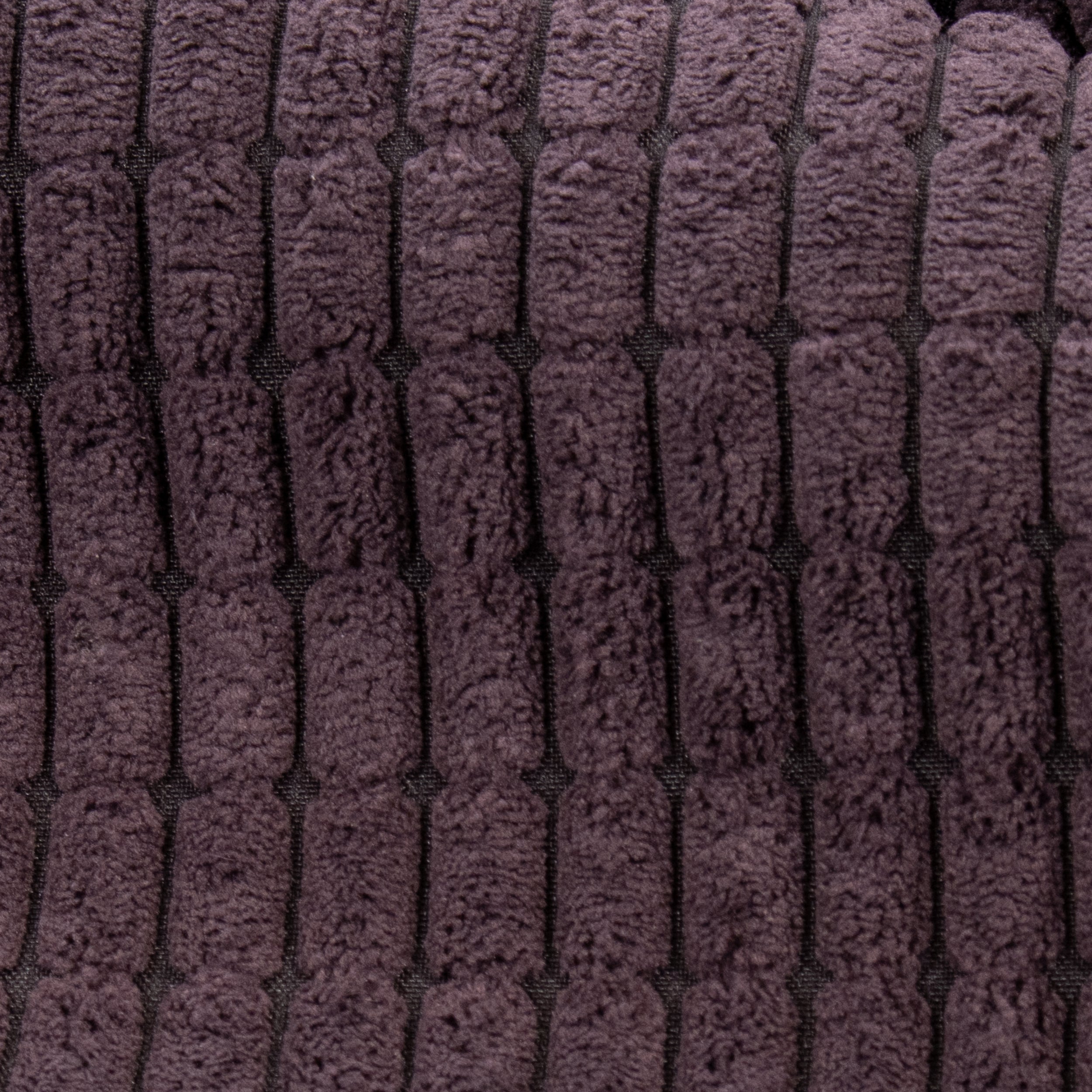 High Low Cord Soft Velvet Textured Material - Aubergine Purple