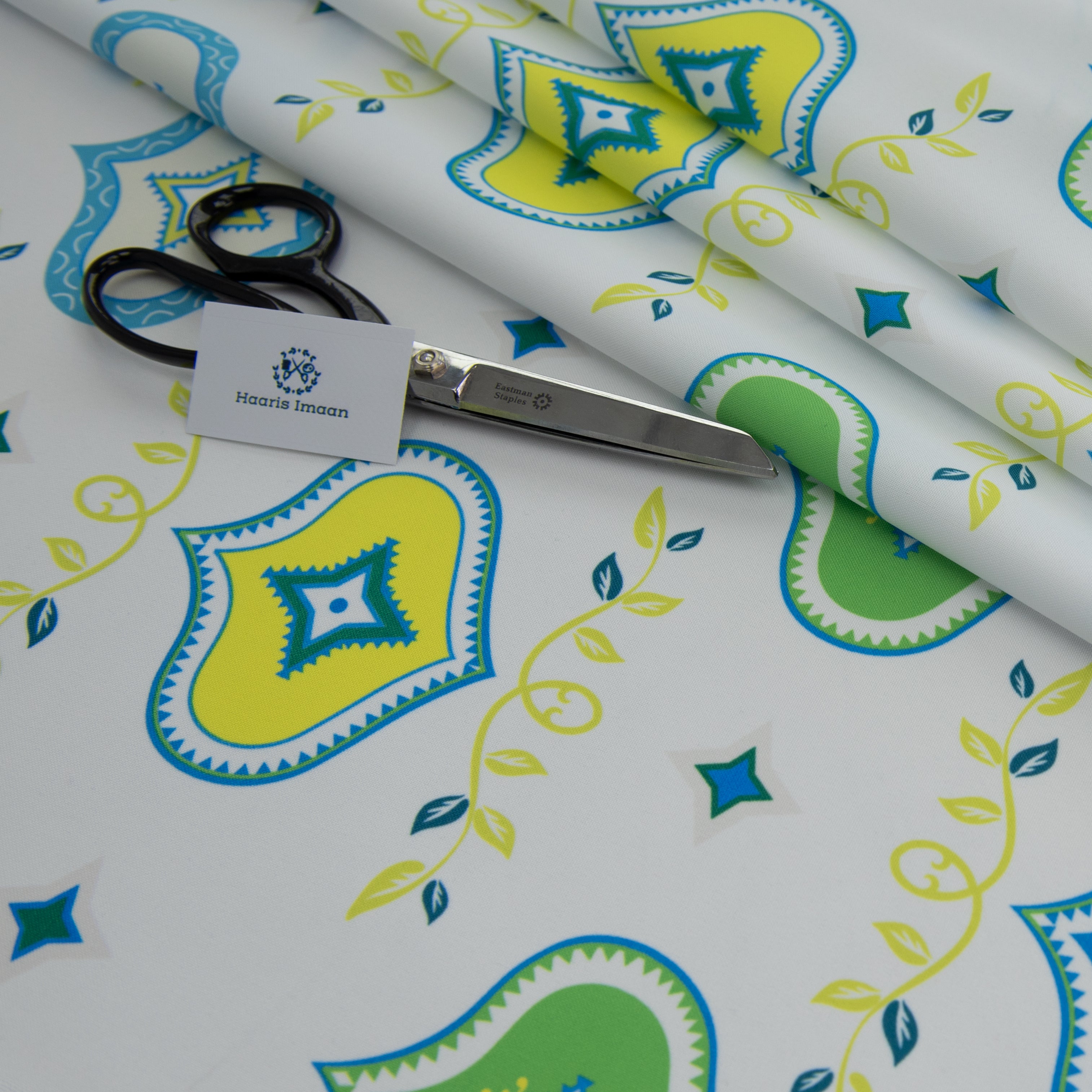 Digital Print Water Resistant Fabric - Coral Lime