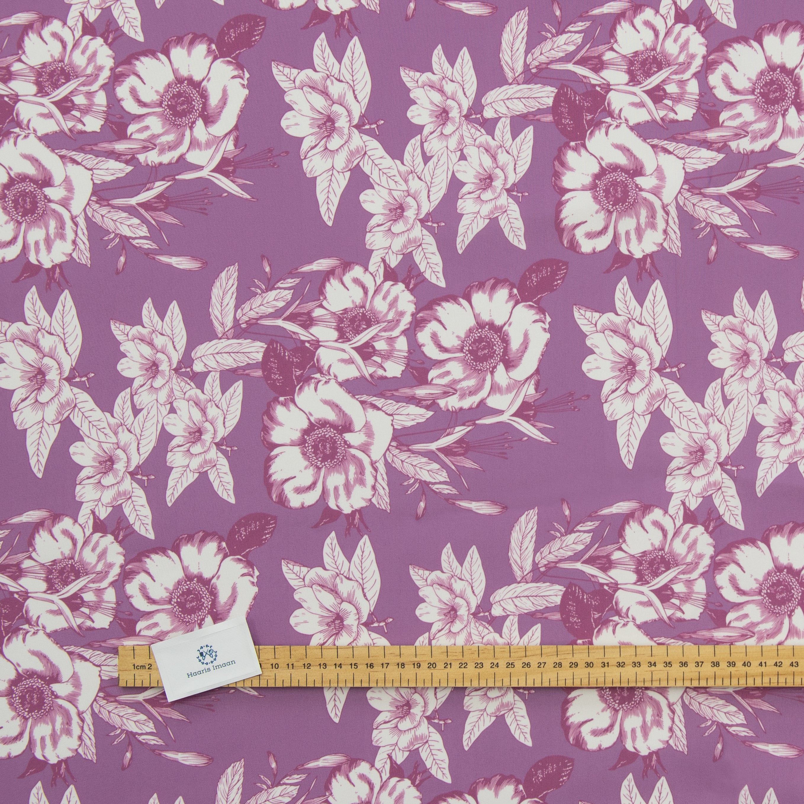 Digital Print Water Resistant Fabric - Violet Floral