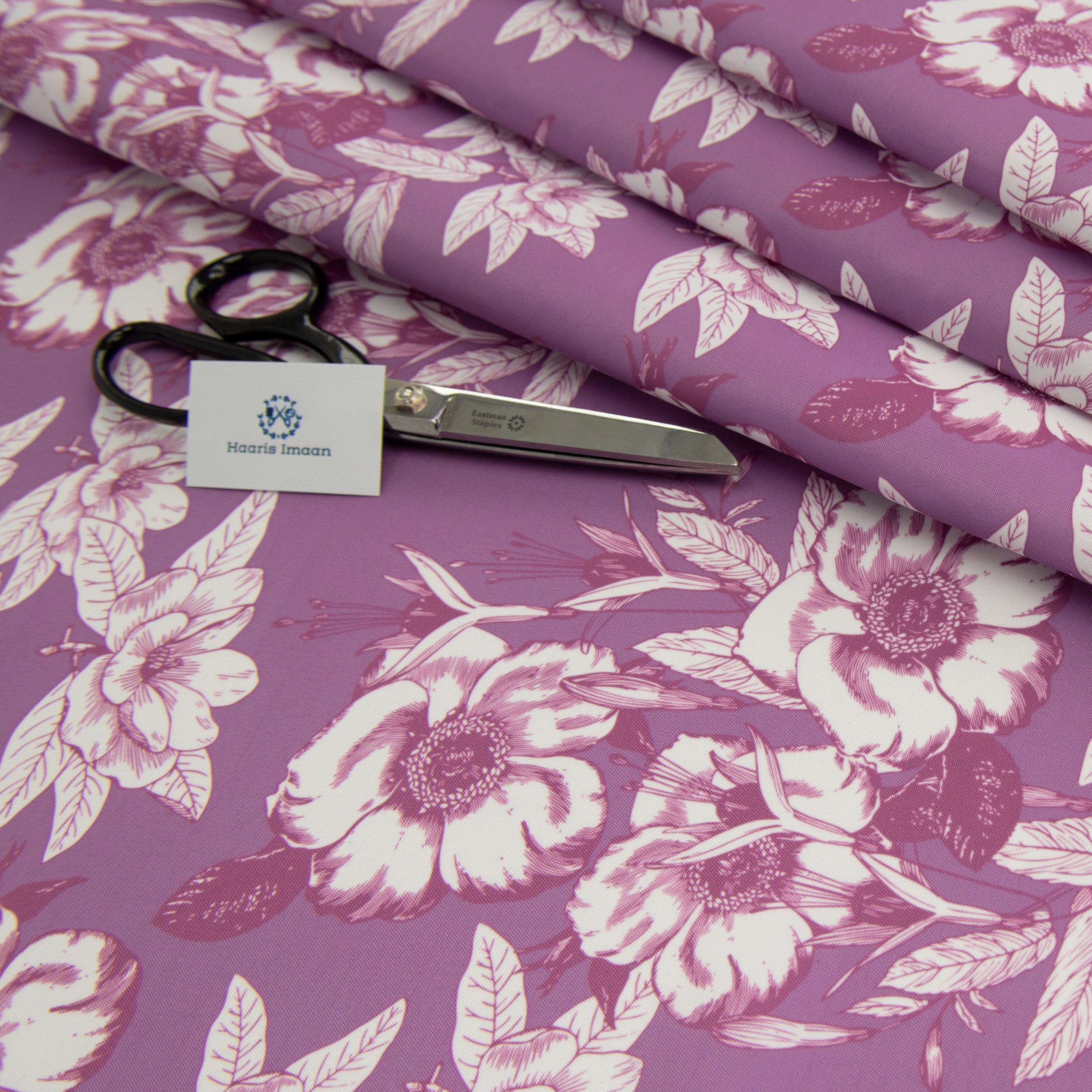 Digital Print Water Resistant Fabric - Violet Floral