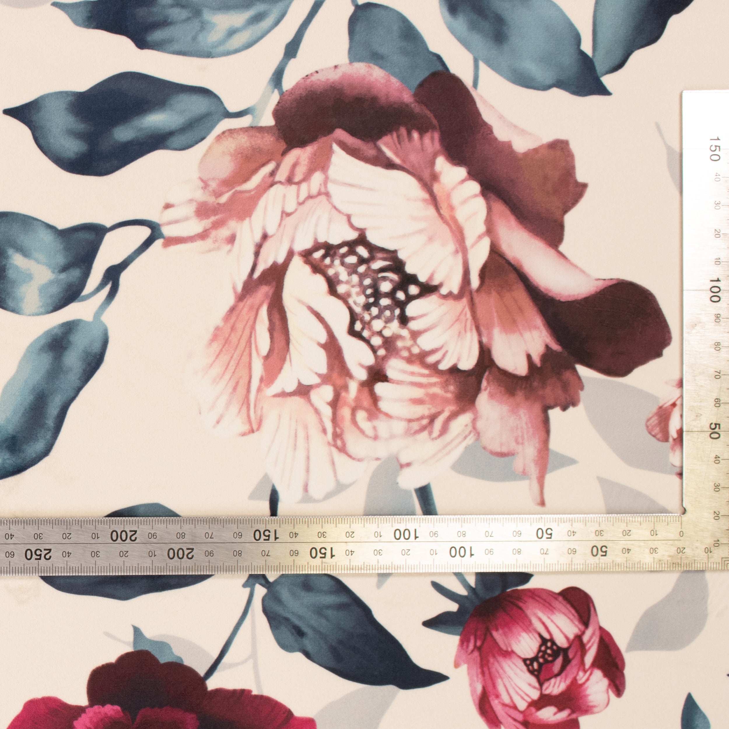 Printed Velvet Soft Upholstery Fabric - Peonies