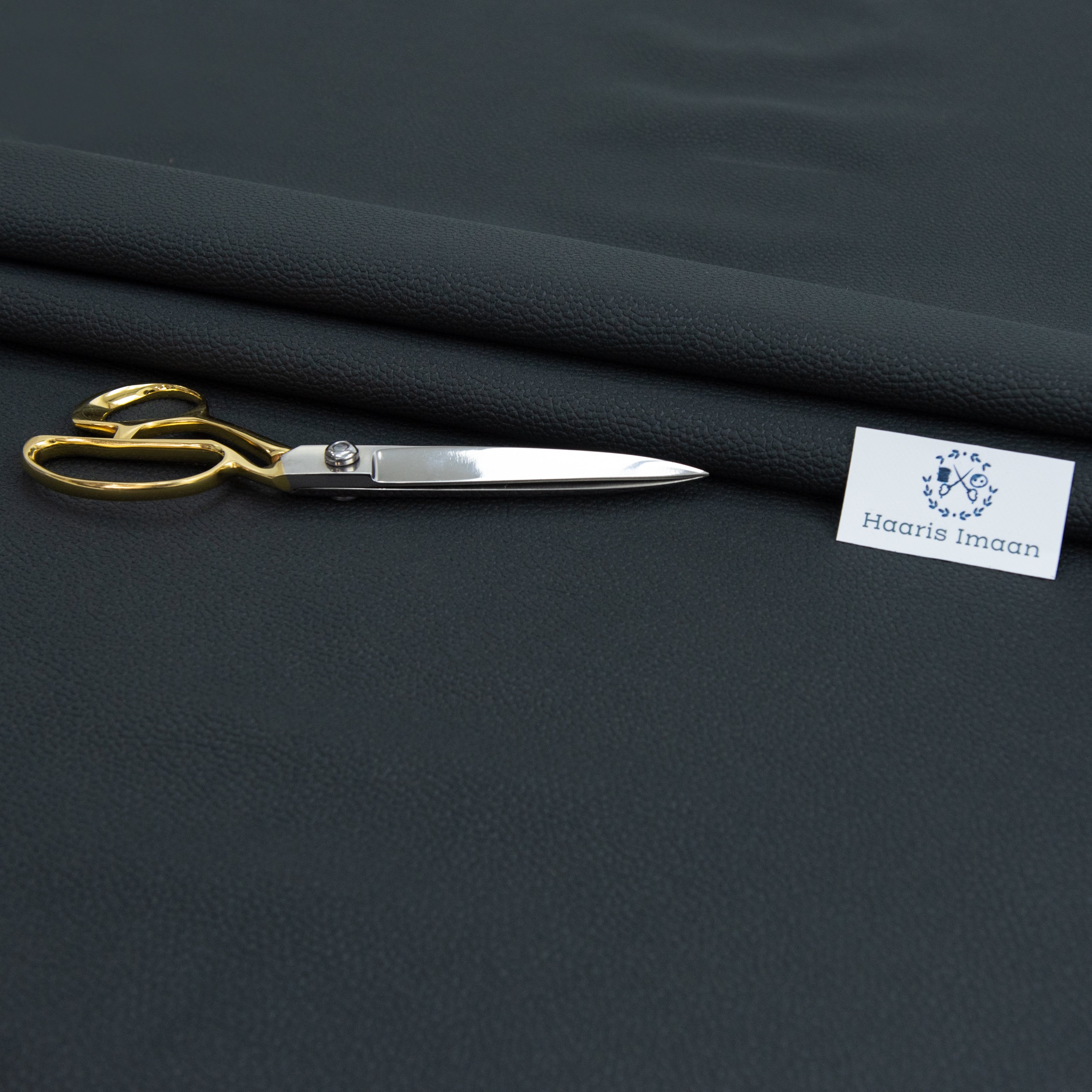 Matte Faux Leatherette, Grained Leathercloth - Black