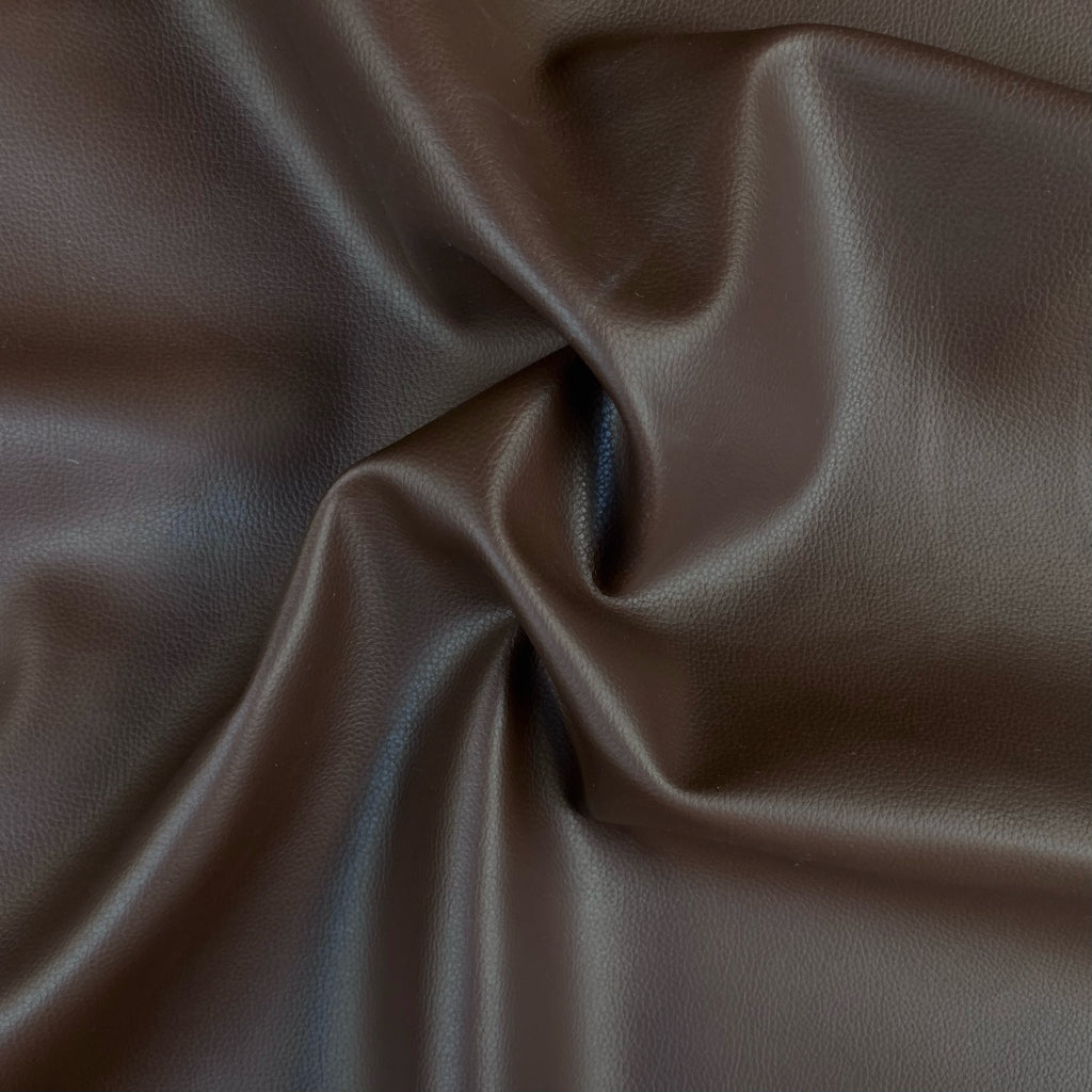 Plain Brown Upholstery Faux Leather Fabric
