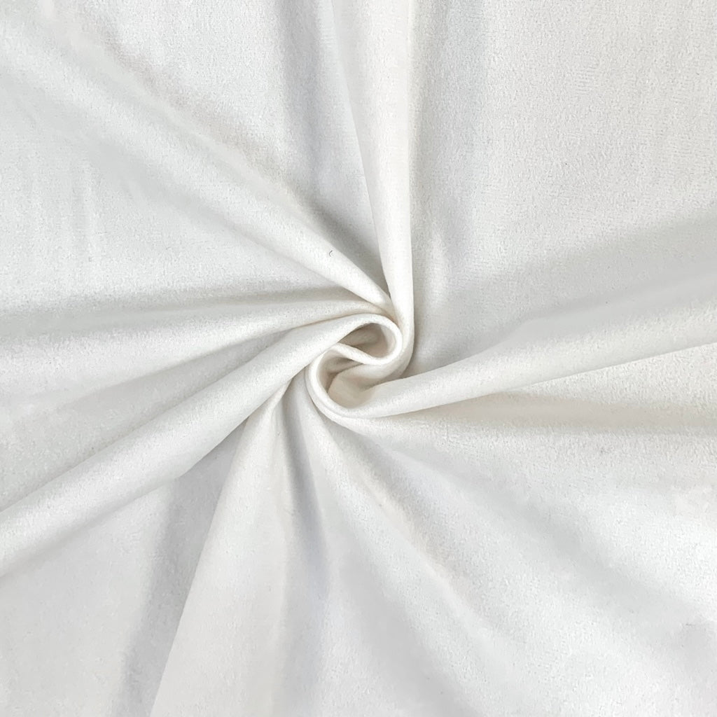 White Plush Velvet Upholstery Fabric