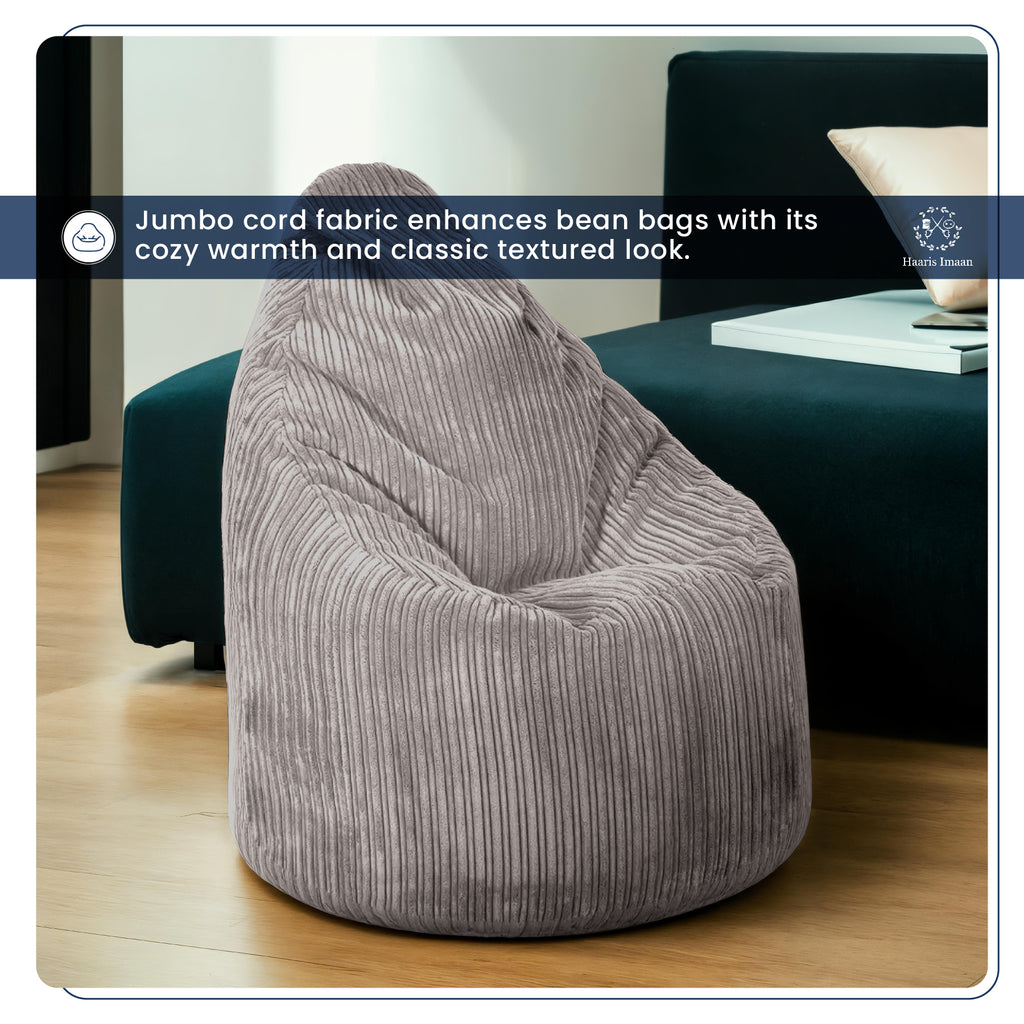 Beanbag made from Mink corduroy fabric, demonstrating its versatility and comfort.