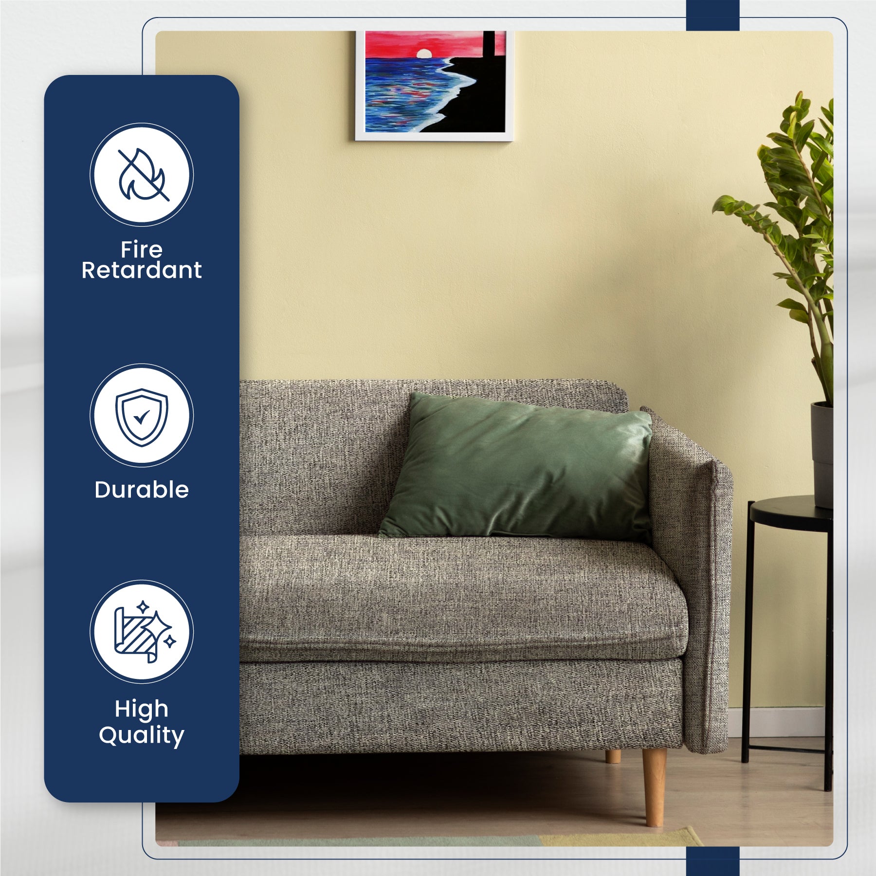  Fabric roll of Levi Linen Look in Charcoal - showcasing its stylish appearance.