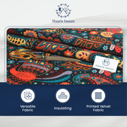 Printed Velvet Soft Upholstery Fabric - Chennai