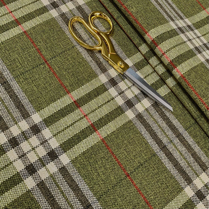 Green Checkered Upholstery Fabric