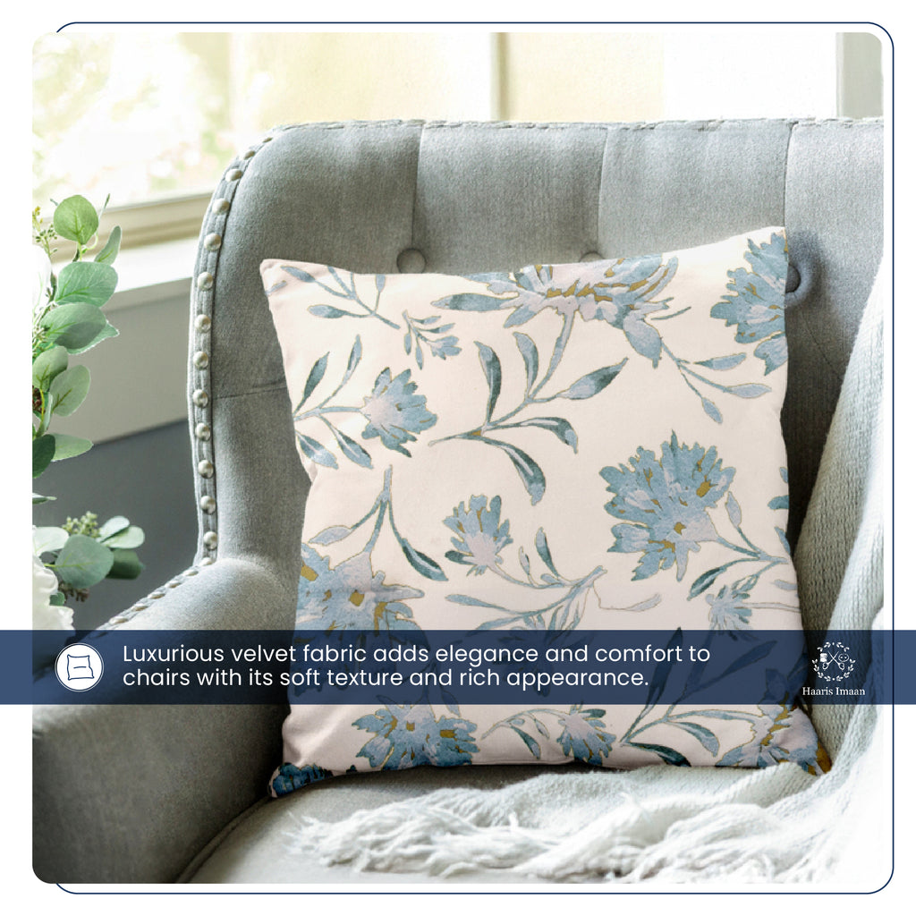 Cushion made from flowers velvet fabric, emphasizing its luxurious softness and floral appeal.