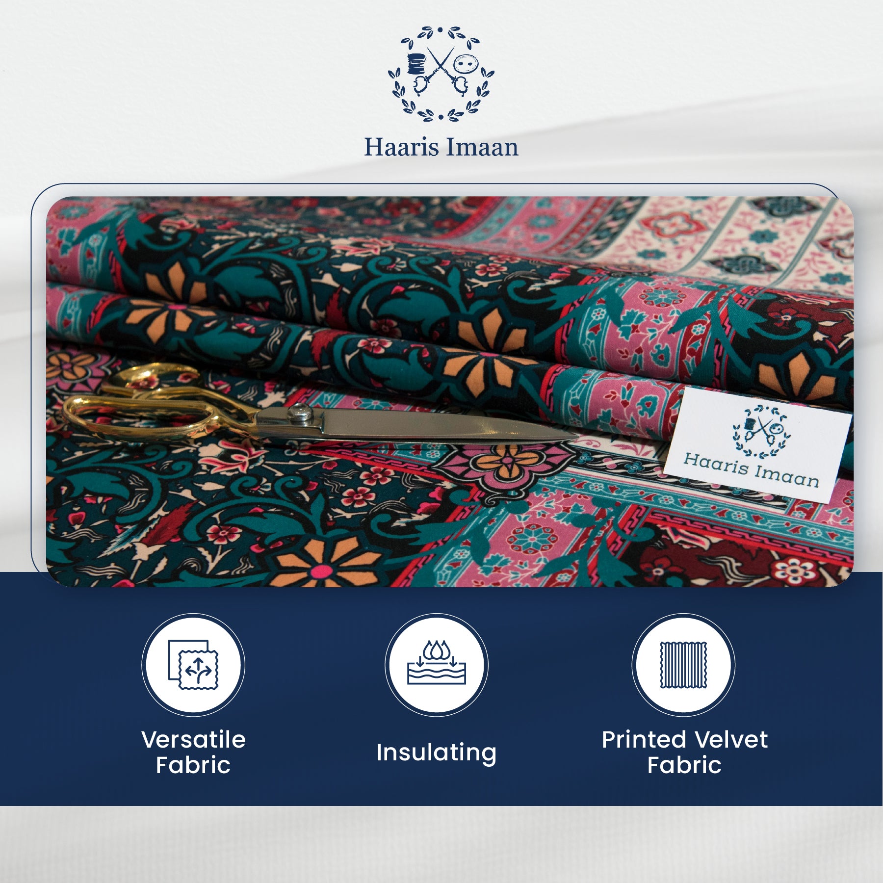 Printed Velvet Soft Upholstery Fabric -Persia