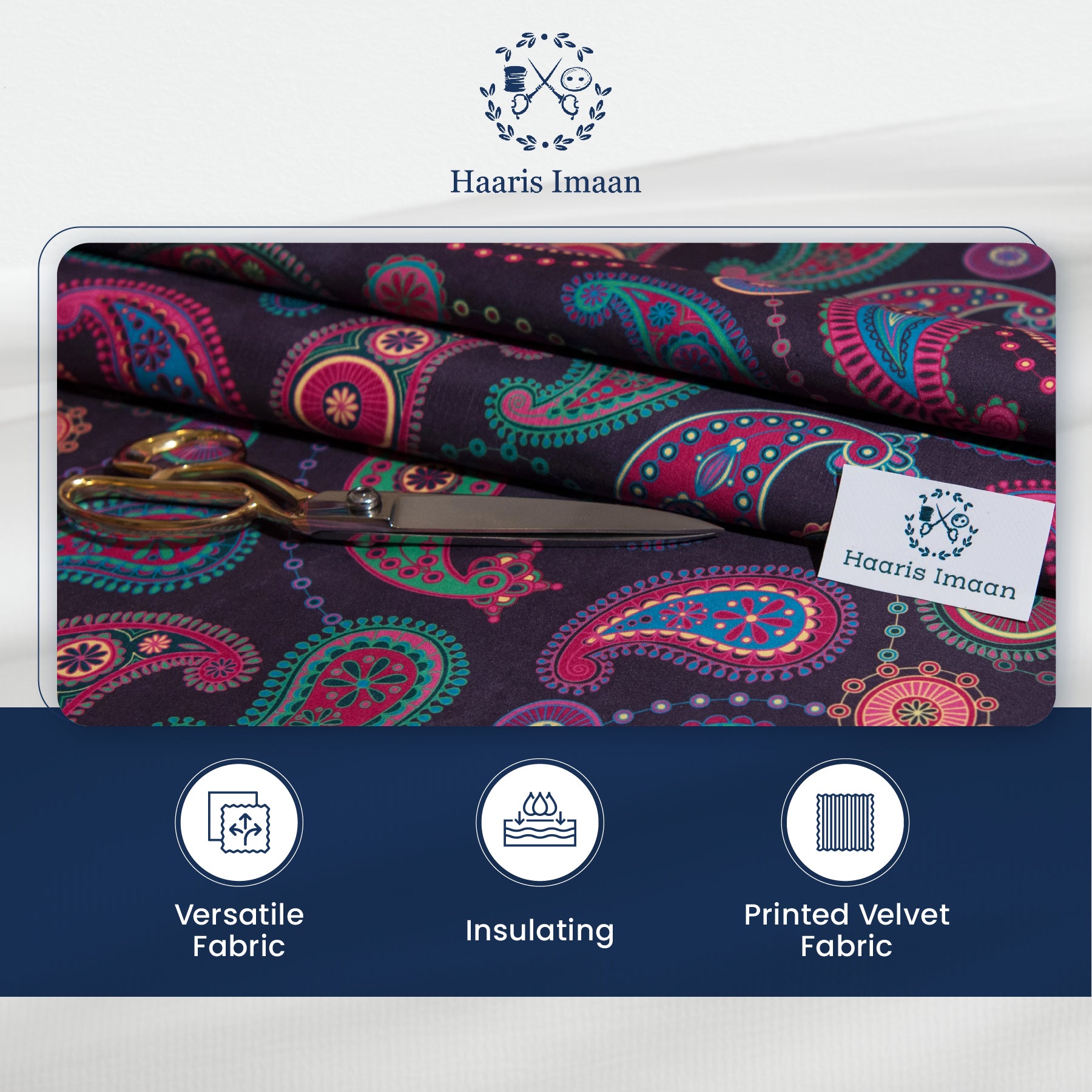 Printed Velvet Soft Upholstery Fabric -Sultan