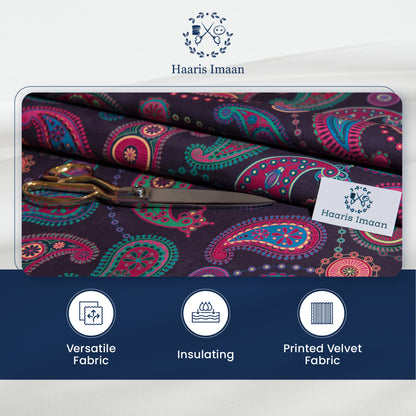 Printed Velvet Soft Upholstery Fabric -Sultan