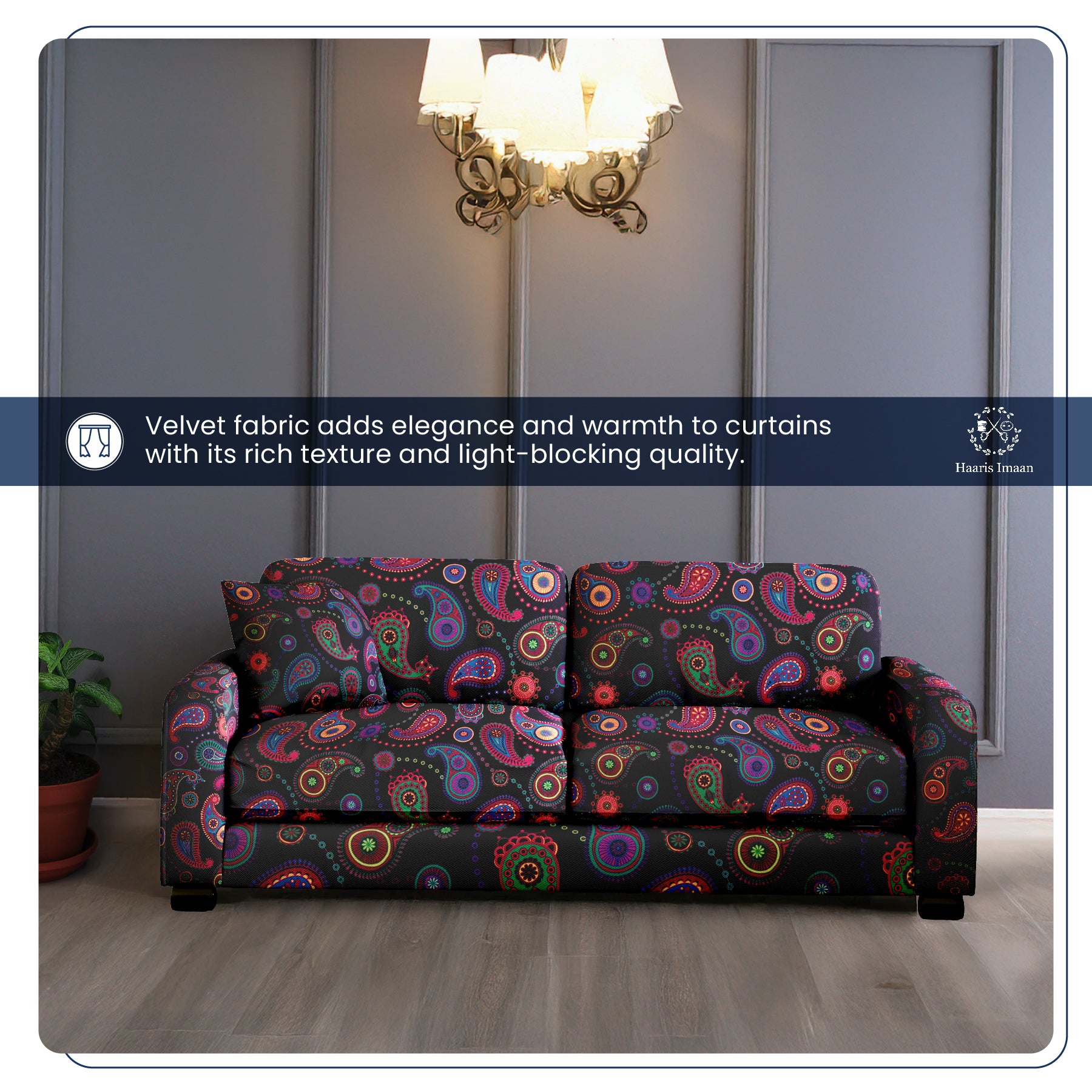 Printed Velvet Soft Upholstery Fabric -Sultan