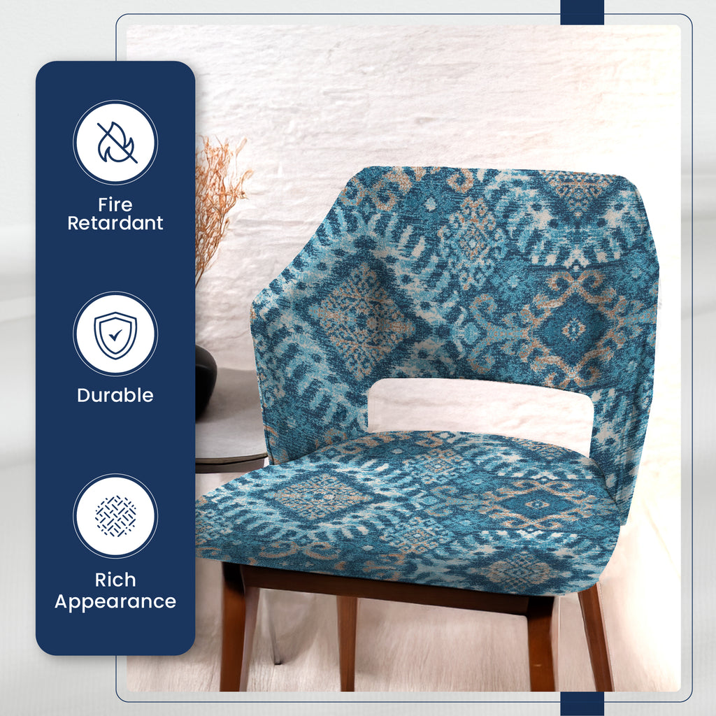 Velvet fabric with a vintage print used on a sofa, offering a classic and stylish look.