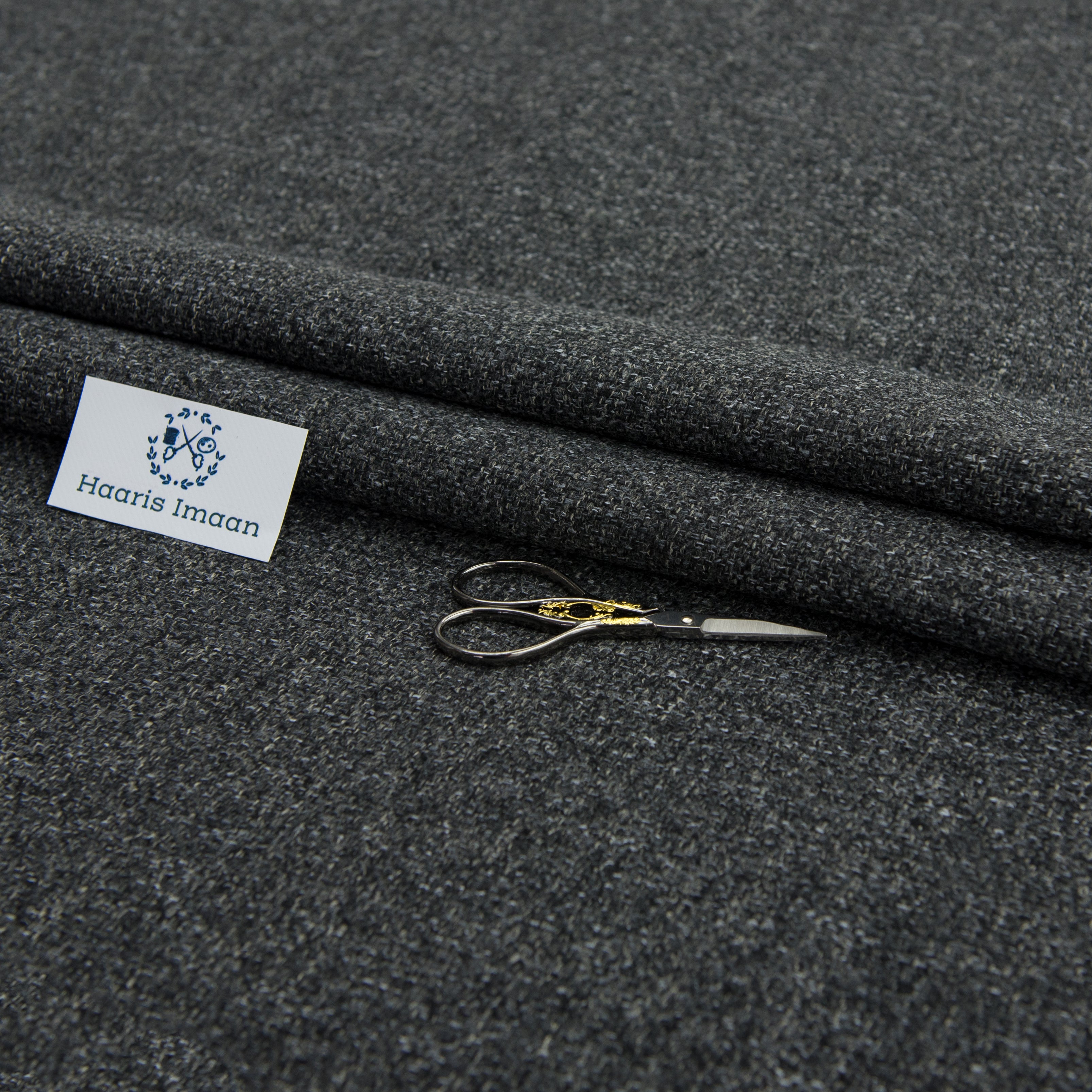 Campbell Woven Chenille, Upholstery Fabric by The Metre - Charcoal