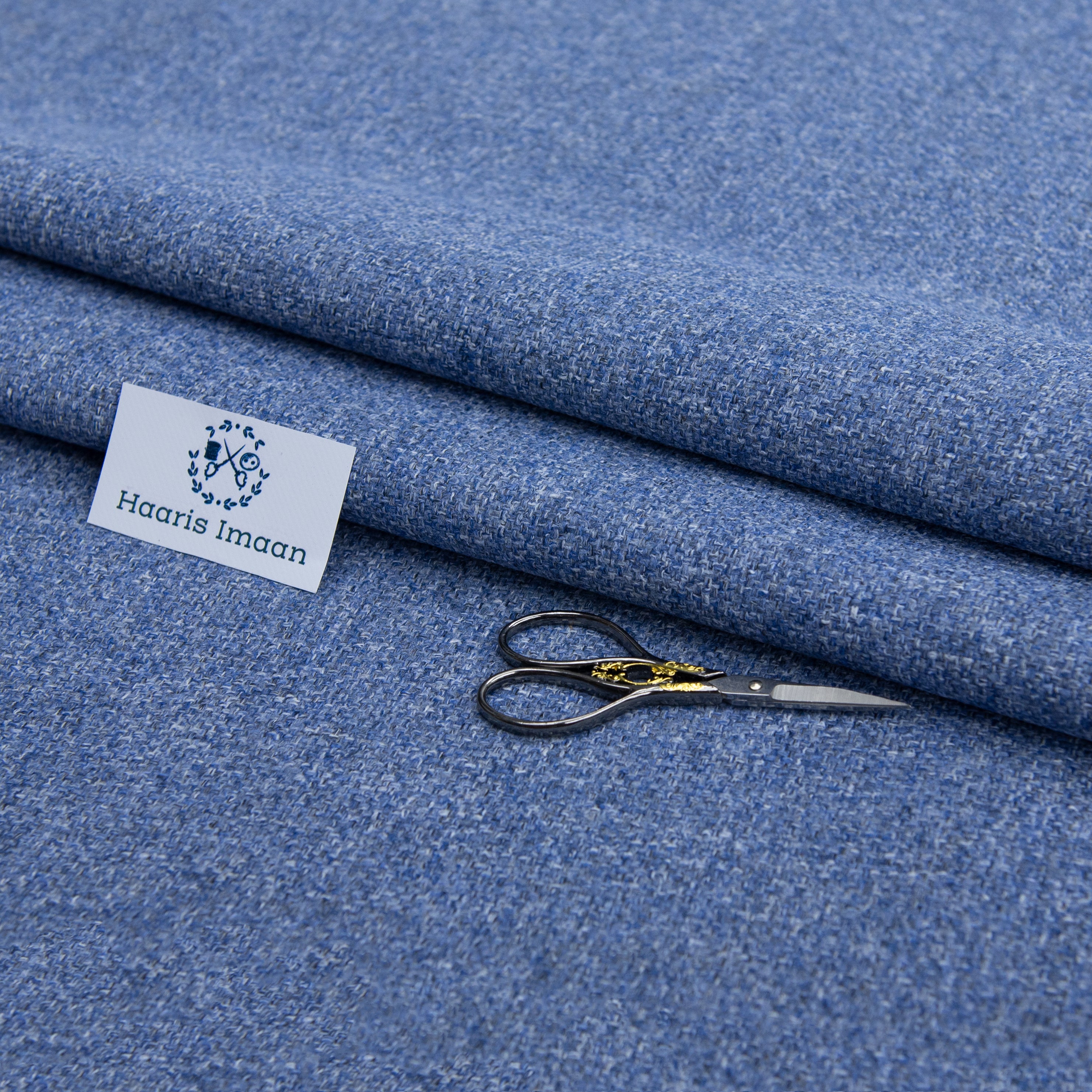Campbell Woven Chenille, Upholstery Fabric by The Metre - Denim