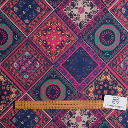 Printed Velvet Soft Upholstery Fabric - Bandana