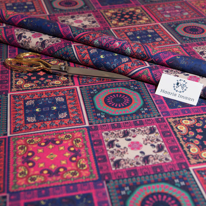 Printed Velvet Soft Upholstery Fabric - Bandana