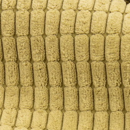 High Low Cord Soft Velvet Textured Material - Lime