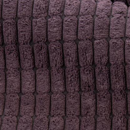 High Low Cord Soft Velvet Textured Material - Aubergine Purple