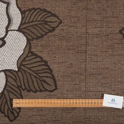 Floral Woven Upholstery Fabric by The Metre - Brown