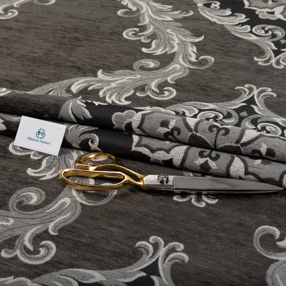 Livingstone Woven Upholstery Fabric by The Metre - Grey