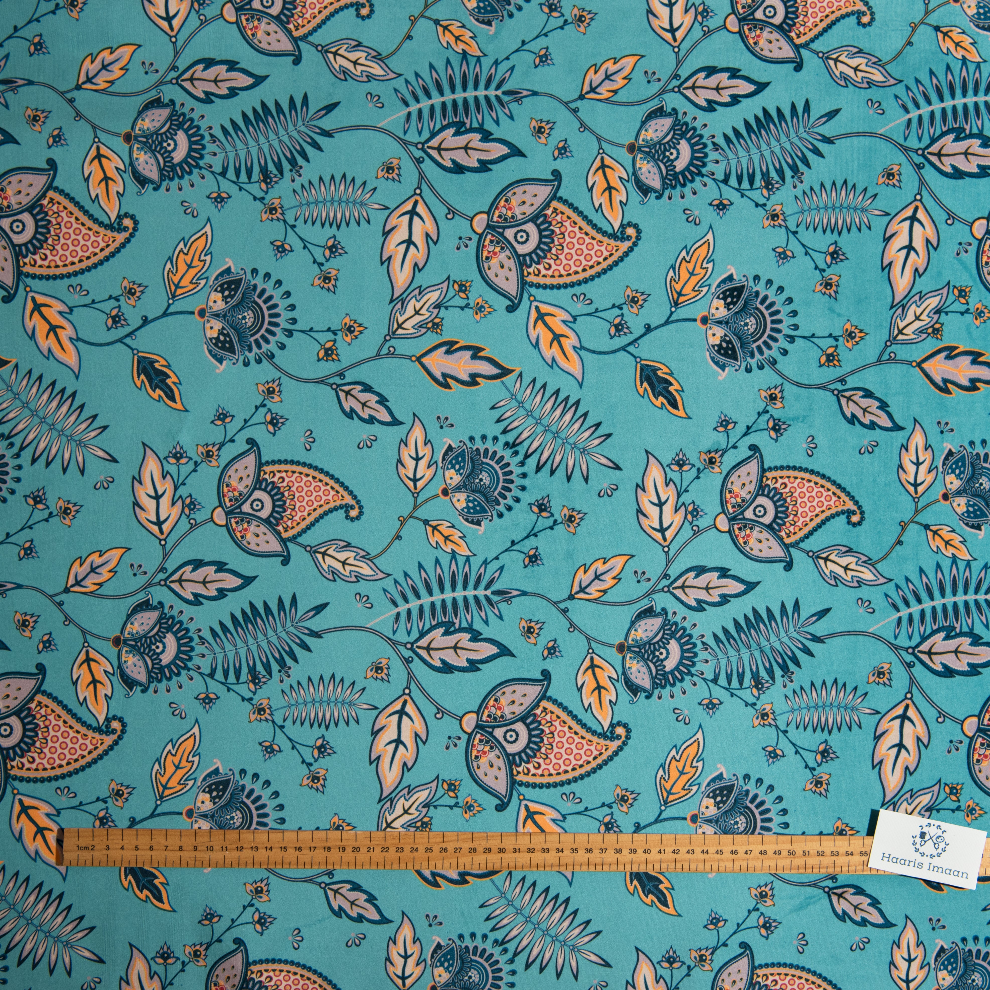 Printed Velvet Soft Upholstery Fabric -Mughal