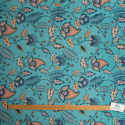 Printed Velvet Soft Upholstery Fabric -Mughal