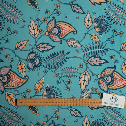 Printed Velvet Soft Upholstery Fabric -Mughal