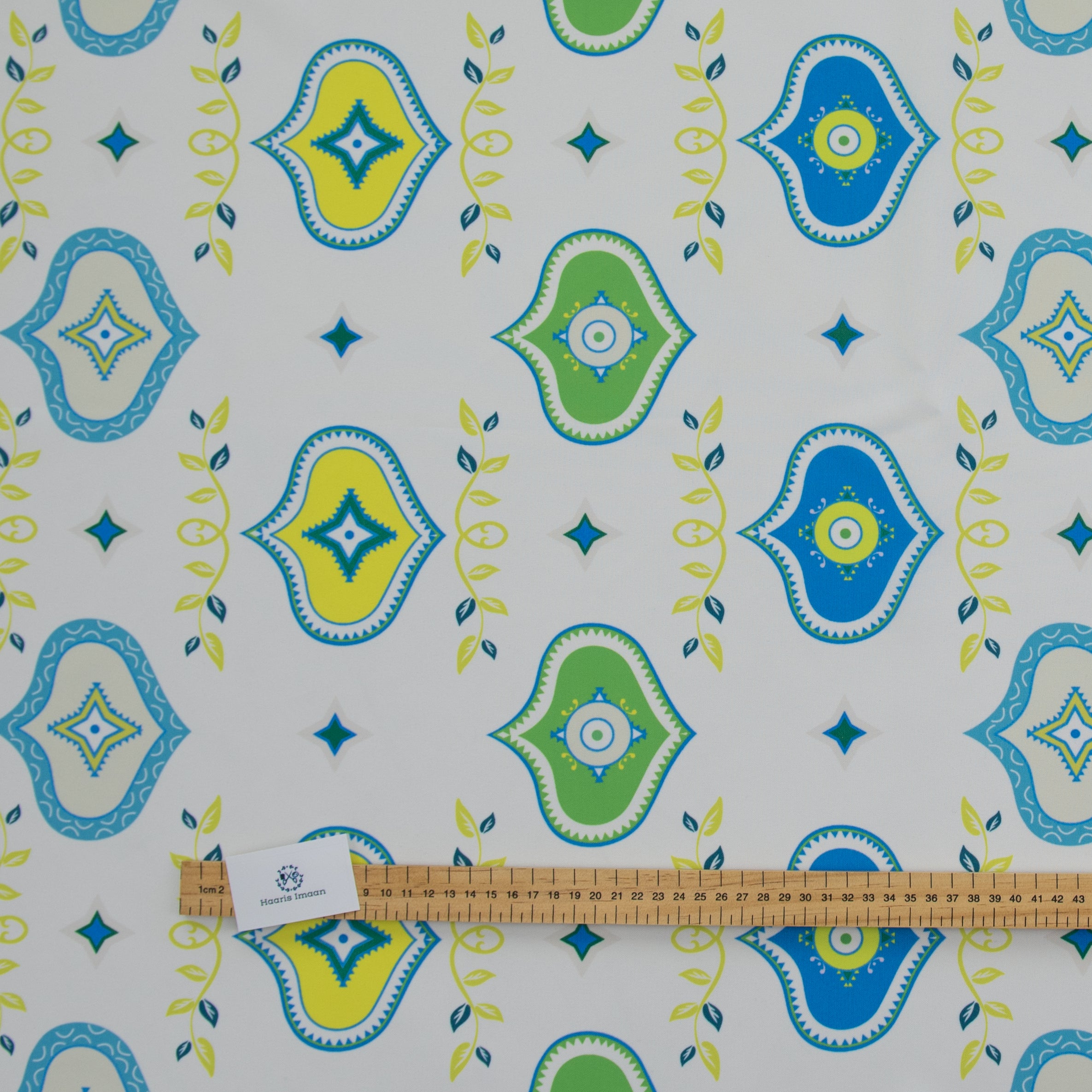 Digital Print Water Resistant Fabric - Coral Lime