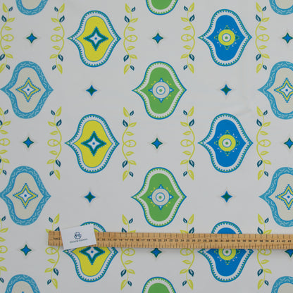 Digital Print Water Resistant Fabric - Coral Lime