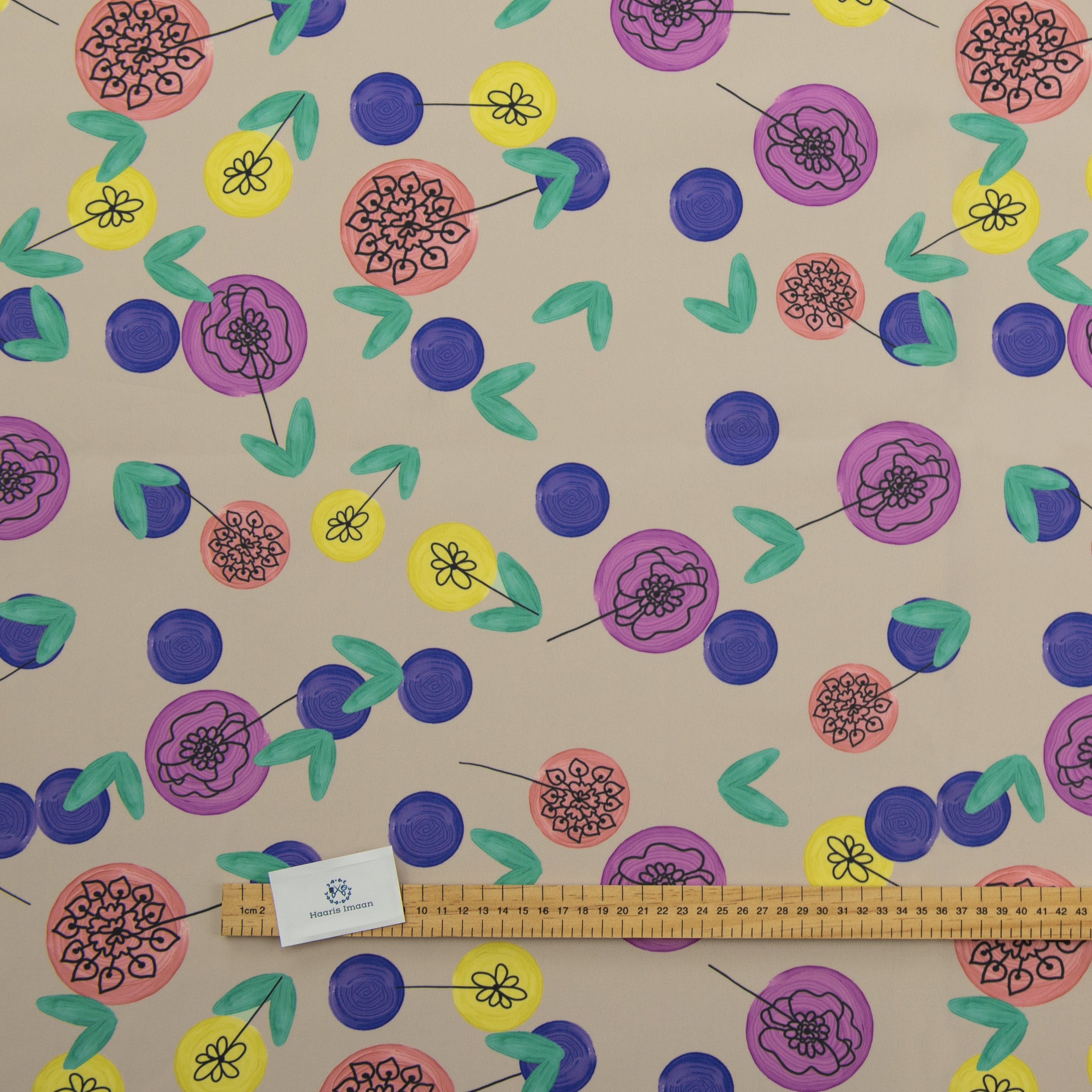 Digital Print Water Resistant Fabric - Spots Blush