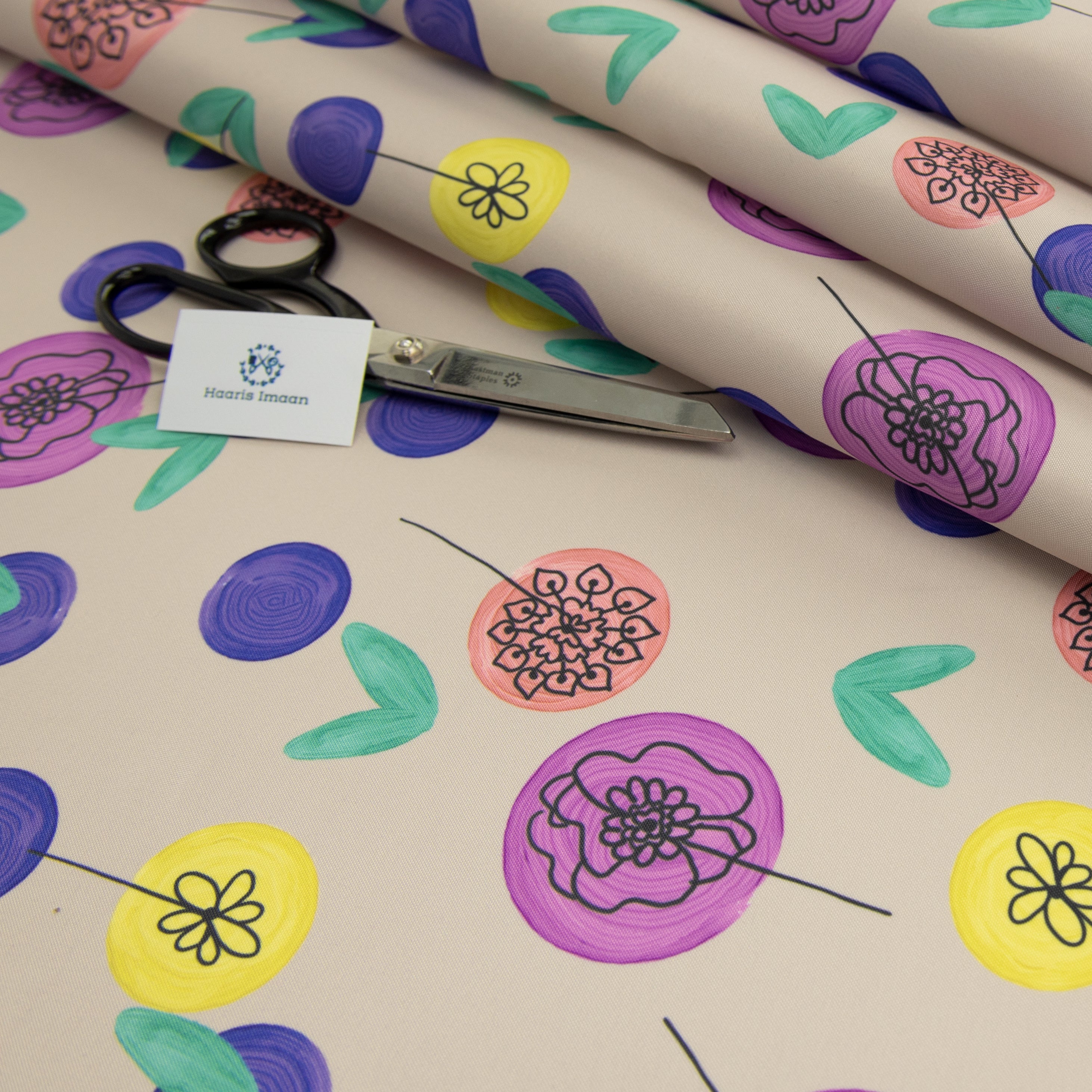 Digital Print Water Resistant Fabric - Spots Blush