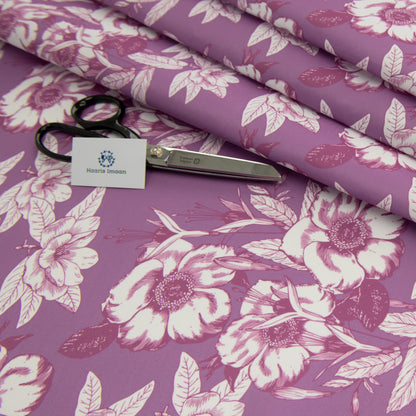 Digital Print Water Resistant Fabric - Violet Floral