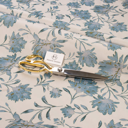 Printed Velvet Soft Upholstery Fabric - Flowers