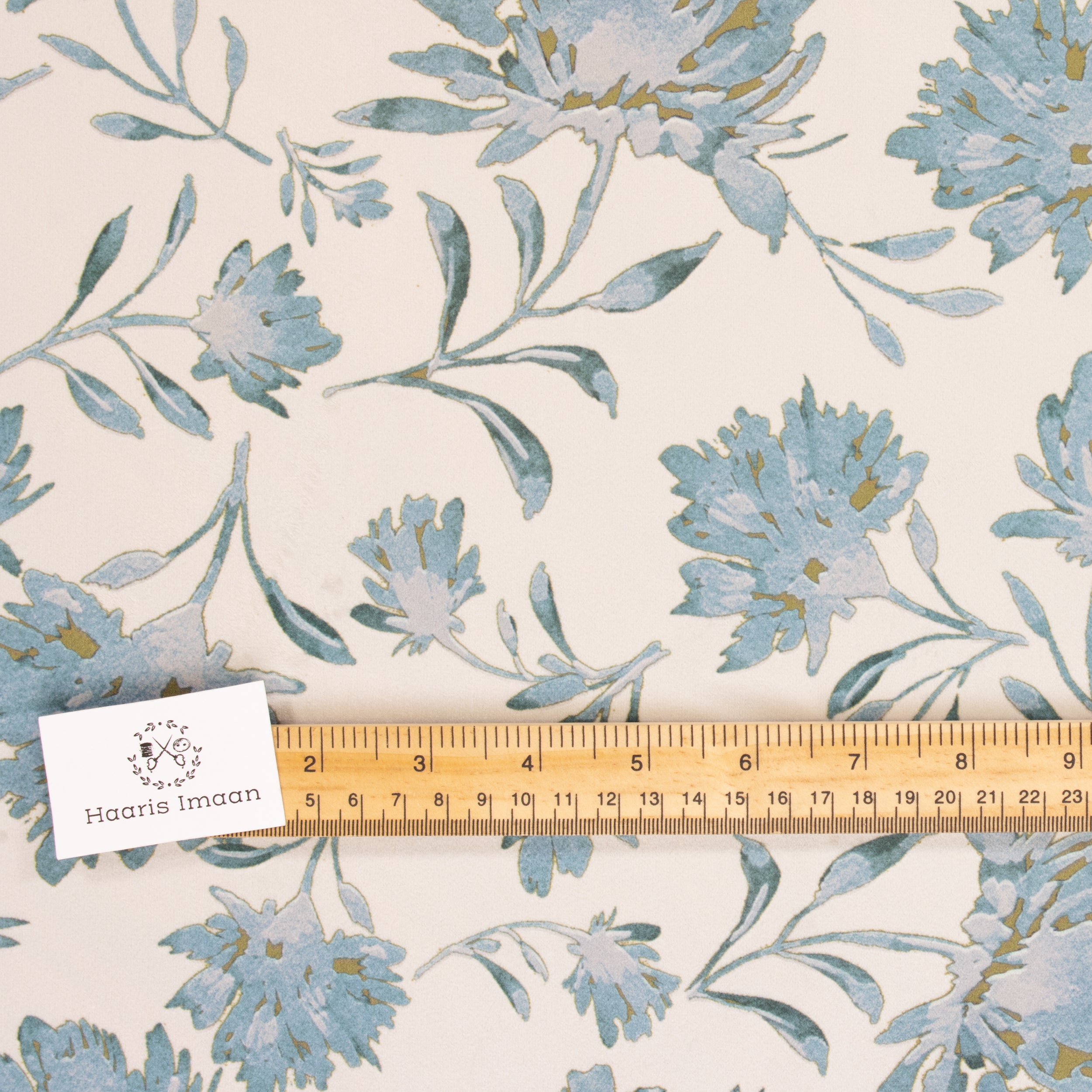 Printed Velvet Soft Upholstery Fabric - Flowers