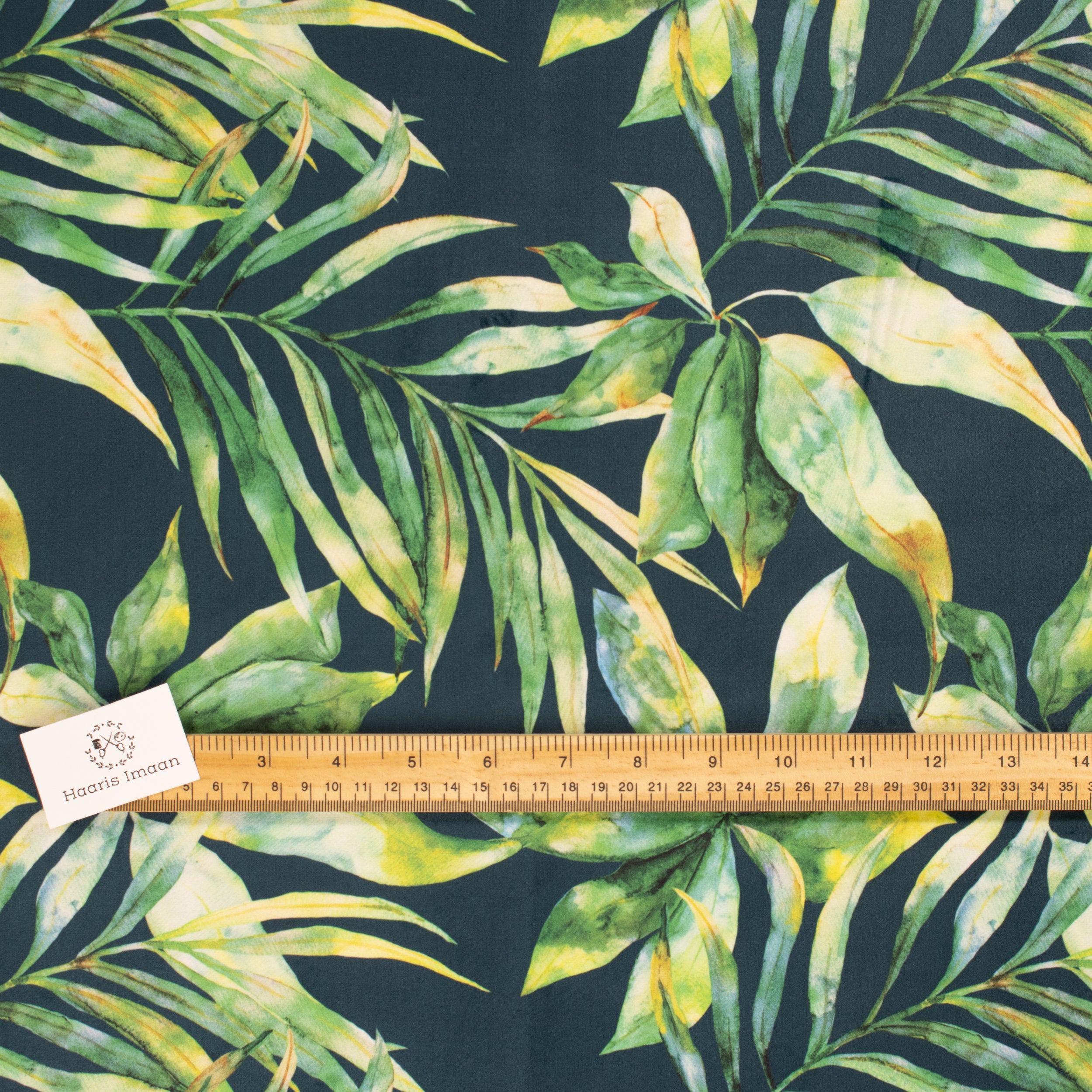 Printed Velvet Soft Upholstery Fabric - Tropical Leaves