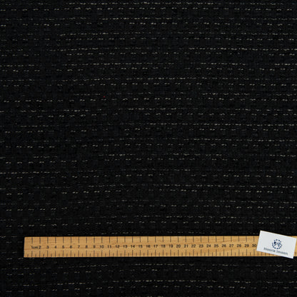 Martina Chunky Woven Chenille Upholstery Fabric by The Metre - Black