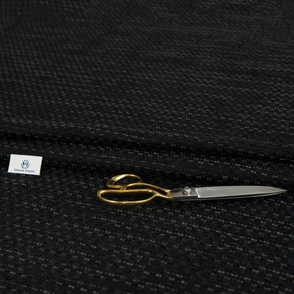 Martina Chunky Woven Chenille Upholstery Fabric by The Metre - Black