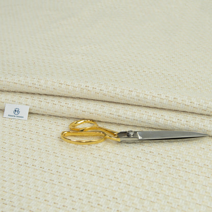 Martina Chunky Woven Chenille Upholstery Fabric by The Metre - Cream