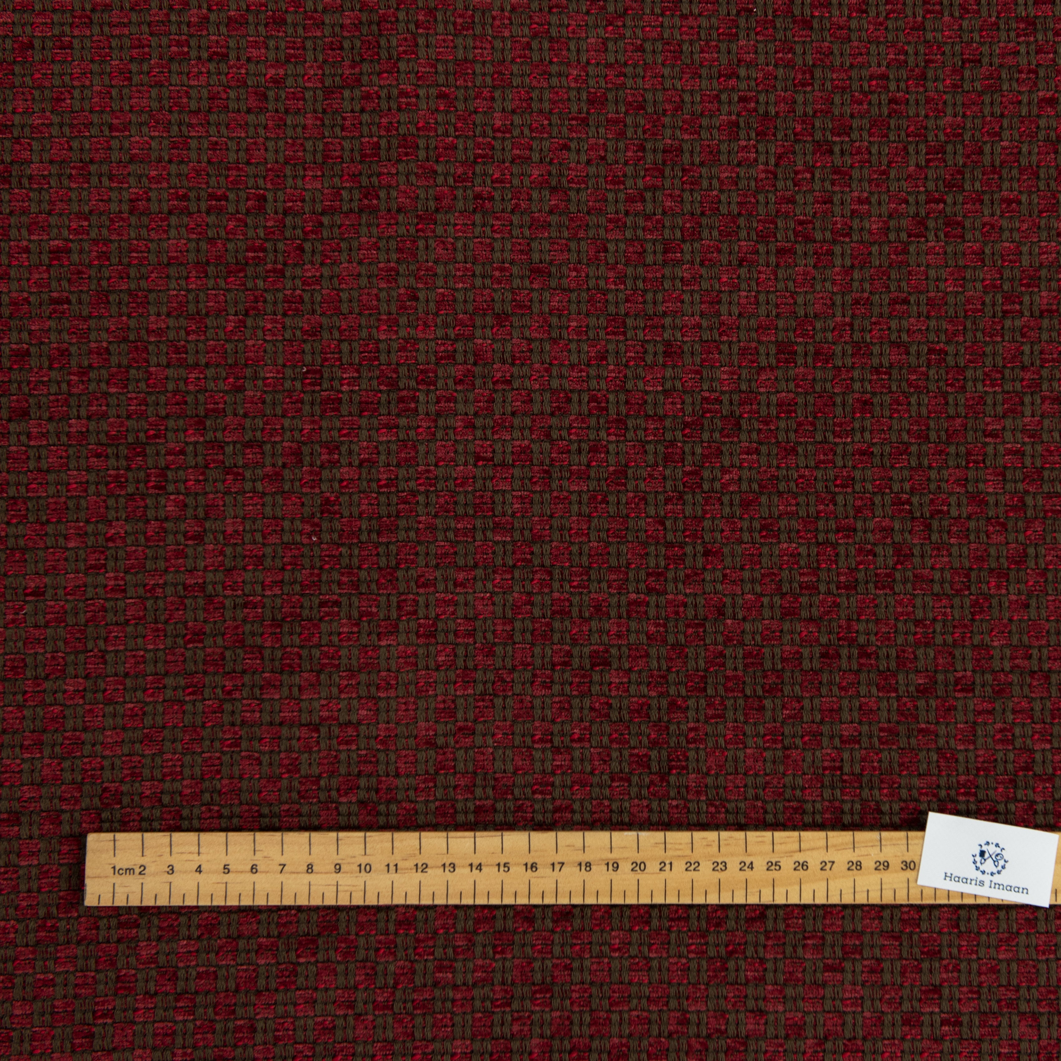 Martina Chunky Woven Chenille Upholstery Fabric by The Metre - Red