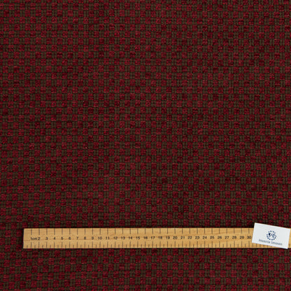 Martina Chunky Woven Chenille Upholstery Fabric by The Metre - Red