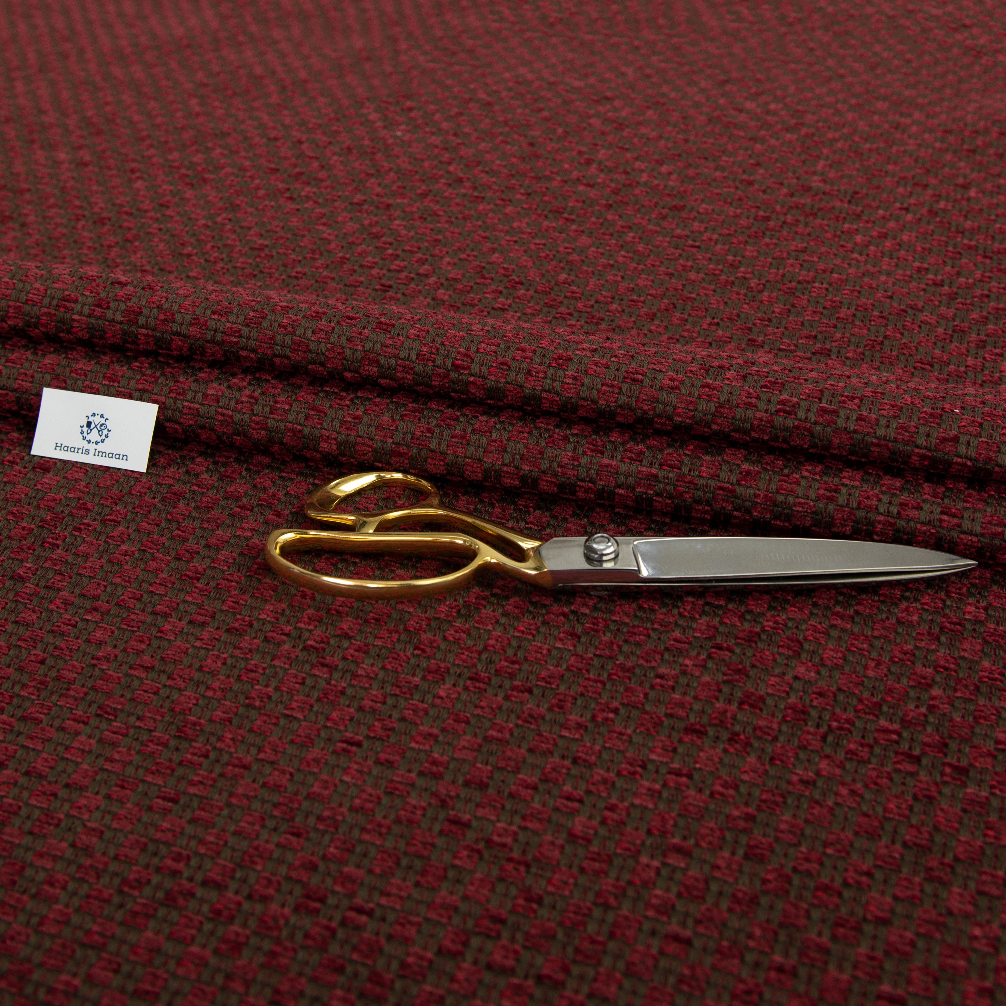 Martina Chunky Woven Chenille Upholstery Fabric by The Metre - Red