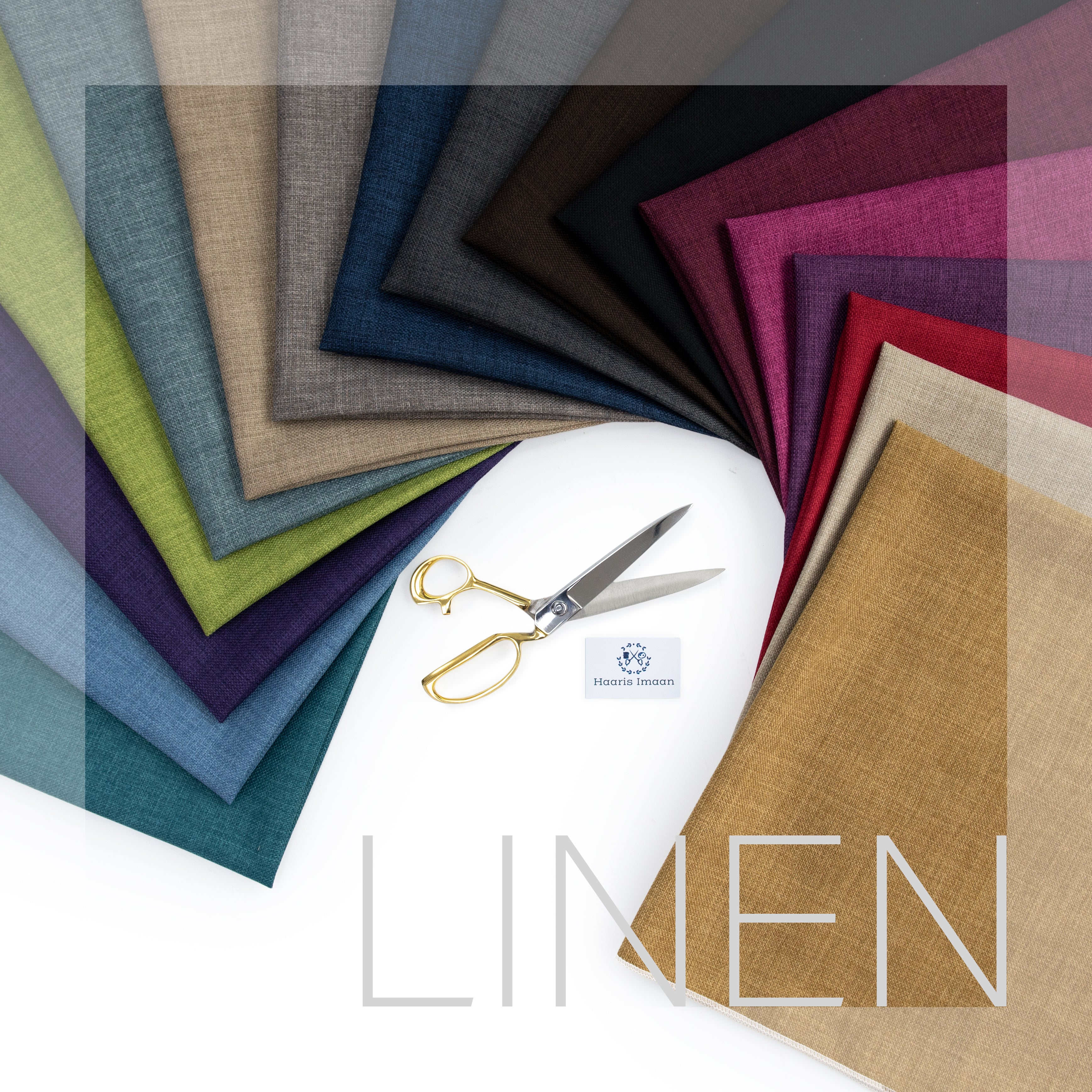 Breathable linen-look cream fabric for furnishings