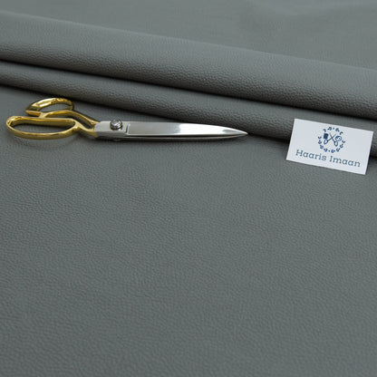 Matte Faux Leatherette, Grained Leathercloth - Grey