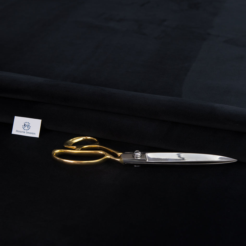 Alexia Plush Velvet Upholstery Fabric in Black