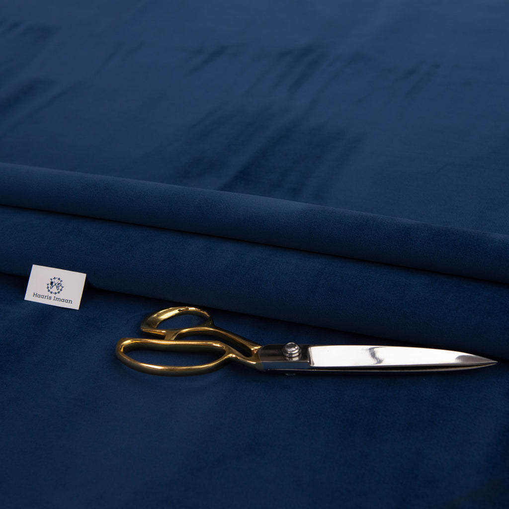 Alexia Plush Velvet Upholstery Fabric in Marine