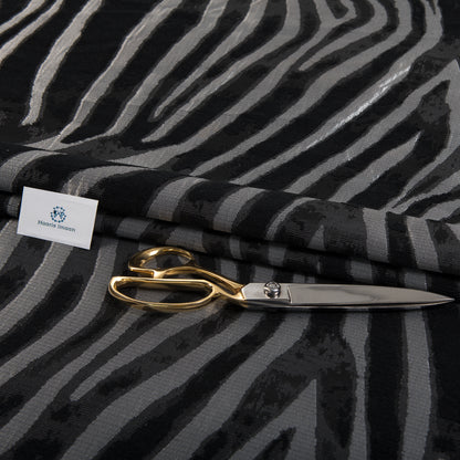 Zebra Upholstery Fabric by The Metre - Black White